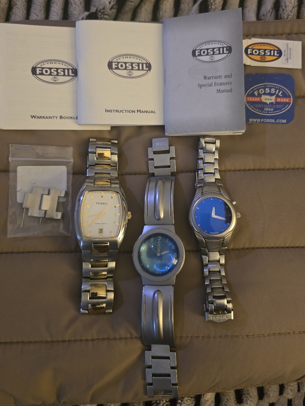 Y2K Men's Stainless Steel Watch Lot - Fossil & Storm